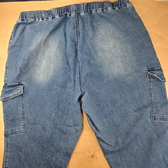 Almost Famous Women's 20 Cargo Jogger Jeans Elastic Waist Utility Denim Pants - Picture 12 of 13